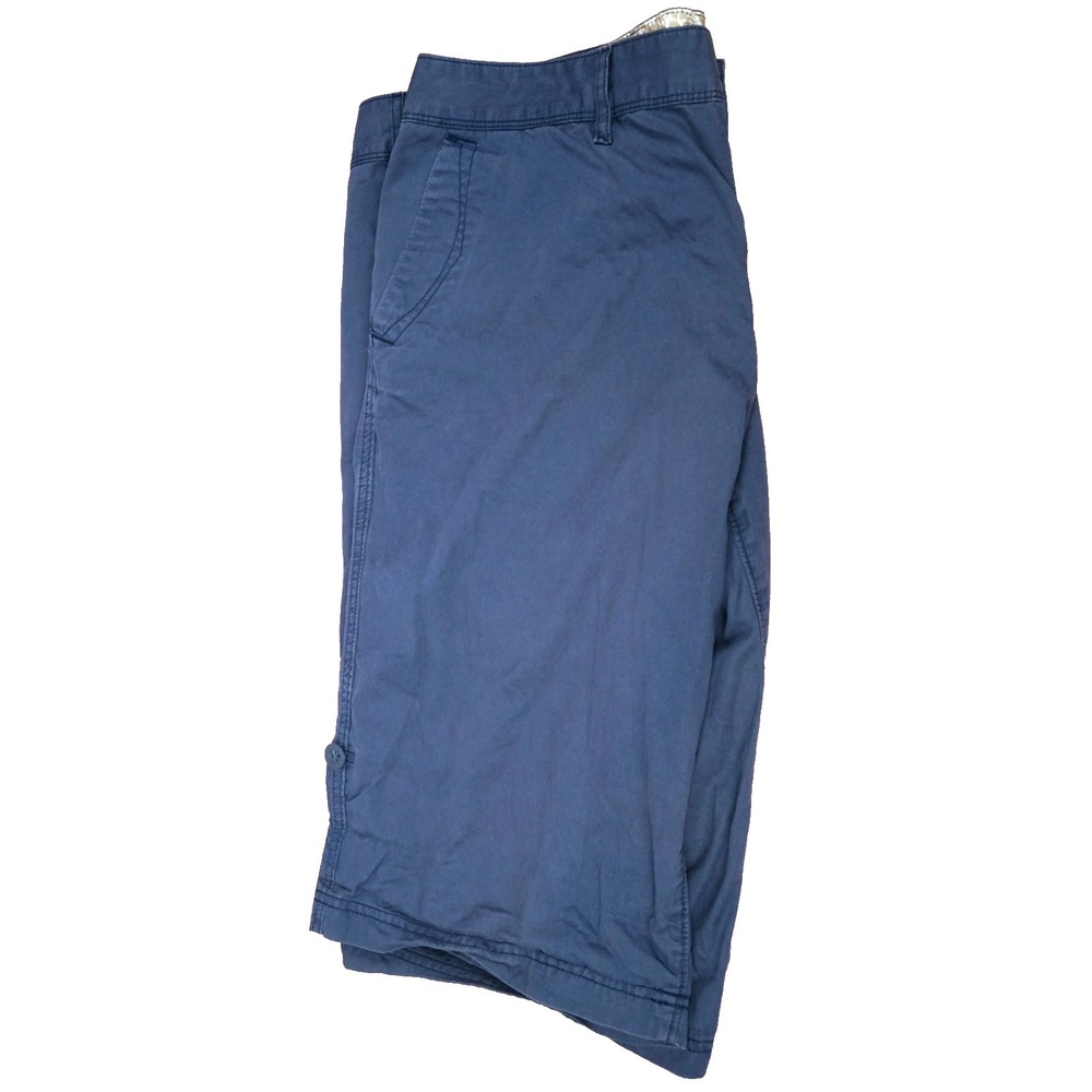 Eddie Bauer Navy Blue Bermuda Shorts Size 15 Roll Tab 38" waist - Picture 3 of 16